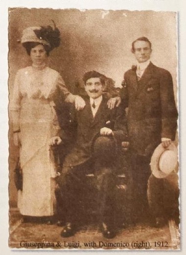 Giuseppina & Luigi, with Domenico (right), 1912